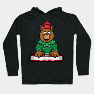 Bear Head Skating Cartoon Hoodie